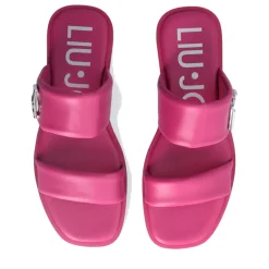 Ciabatte Flat LIU JO Iman 01 in Pelle Fuxia