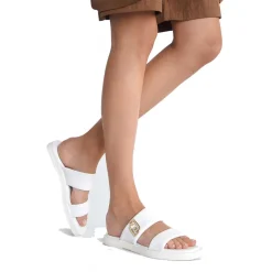 Ciabatte Flat LIU JO Iman 01 in Pelle Bianca