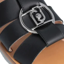 Ciabatte Flat LIU JO Saba 08 in Pelle Nera