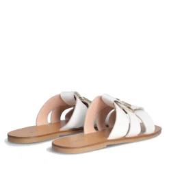 Ciabatte Flat LIU JO Saba 08 in Pelle Bianca