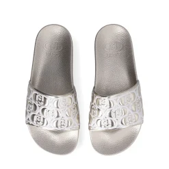 Ciabatte Platform in Gomma LIU JO Mykonos 01 con Fascia Logata Metallic Light Gold
