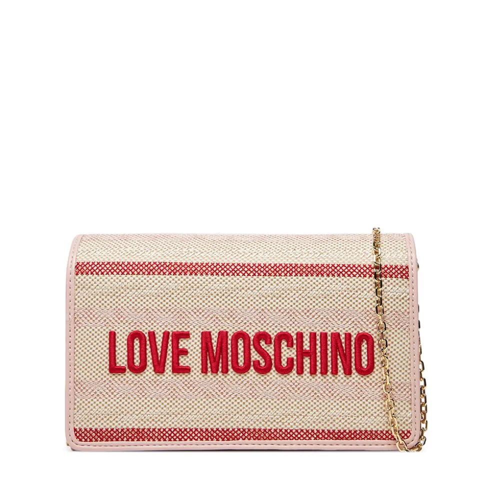 Clutch con Tracolla LOVE MOSCHINO in Canvas Rosa