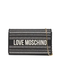 Clutch con Tracolla LOVE MOSCHINO in Canvas Nera