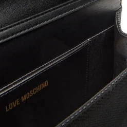 Clutch con Tracolla LOVE MOSCHINO in Canvas Nera