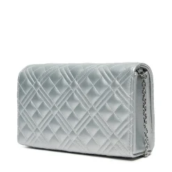 Clutch Donna con Tracolla LOVE MOSCHINO linea Smart Daily Quilted Metallic Silver