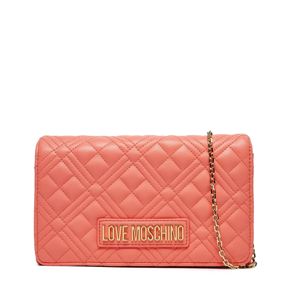 Clutch Donna con Tracolla LOVE MOSCHINO linea Smart Daily Quilted Corallo