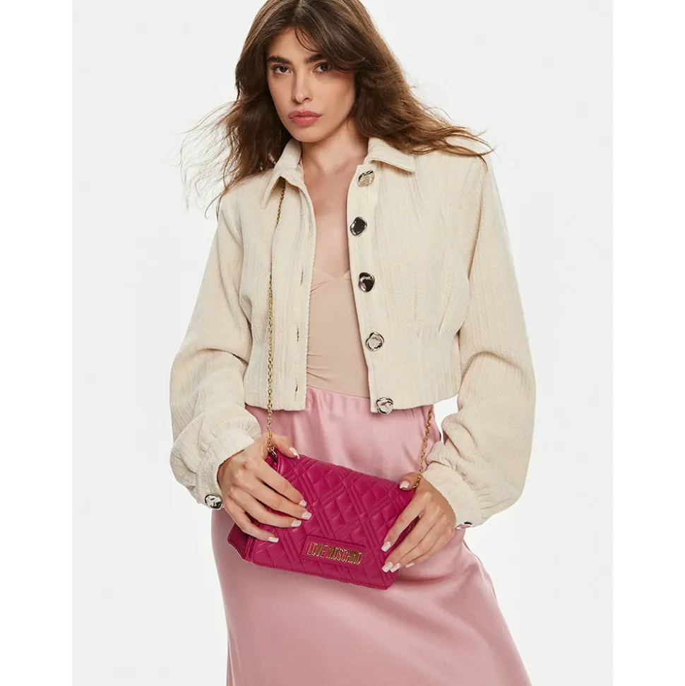 Clutch Donna con Tracolla LOVE MOSCHINO linea Smart Daily Quilted Magenta