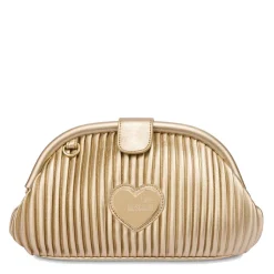 Clutch Donna con Tracolla LOVE MOSCHINO linea Pleated color Oro JC4045