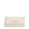 Clutch Donna Trapuntata con Tracolla LOVE MOSCHINO linea Lettering Logo Avorio
