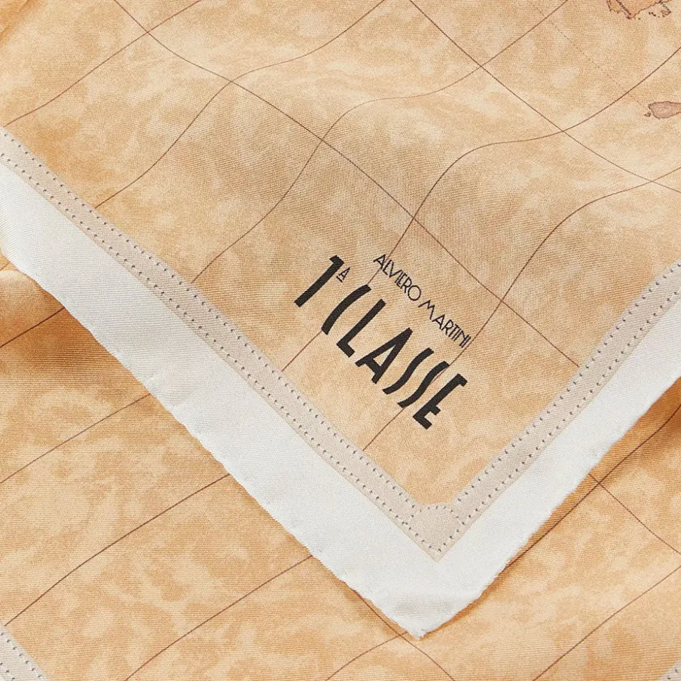 Foulard 70 x 70 cm 1A Classe Alviero Martini in Seta stampa Geo Classic e Avorio 3270