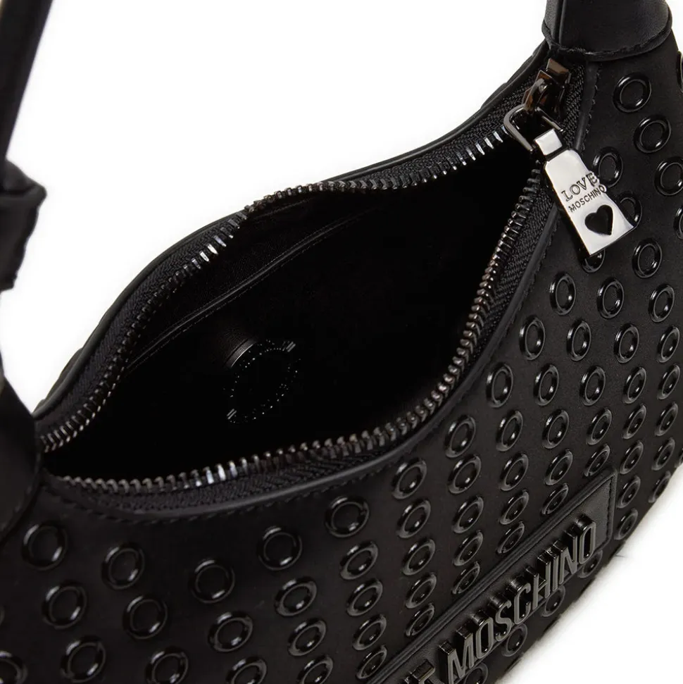Hobo Bag a Mano LOVE MOSCHINO linea Glam Up Nera con Logo Canna di Fucile