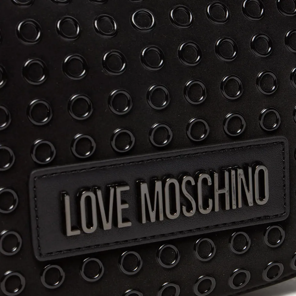 Hobo Bag a Mano LOVE MOSCHINO linea Glam Up Nera con Logo Canna di Fucile
