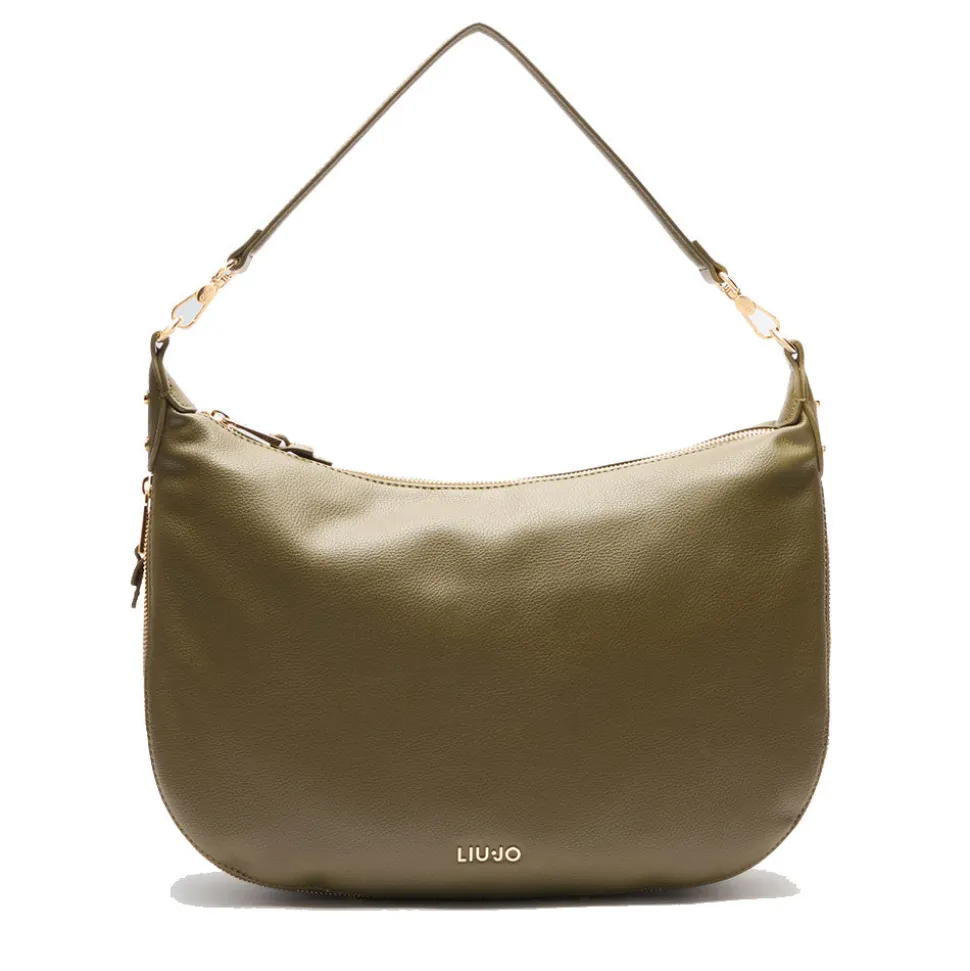 Hobo Bag Large con Tracolla LIU JO Better effetto Bottalato Army Green