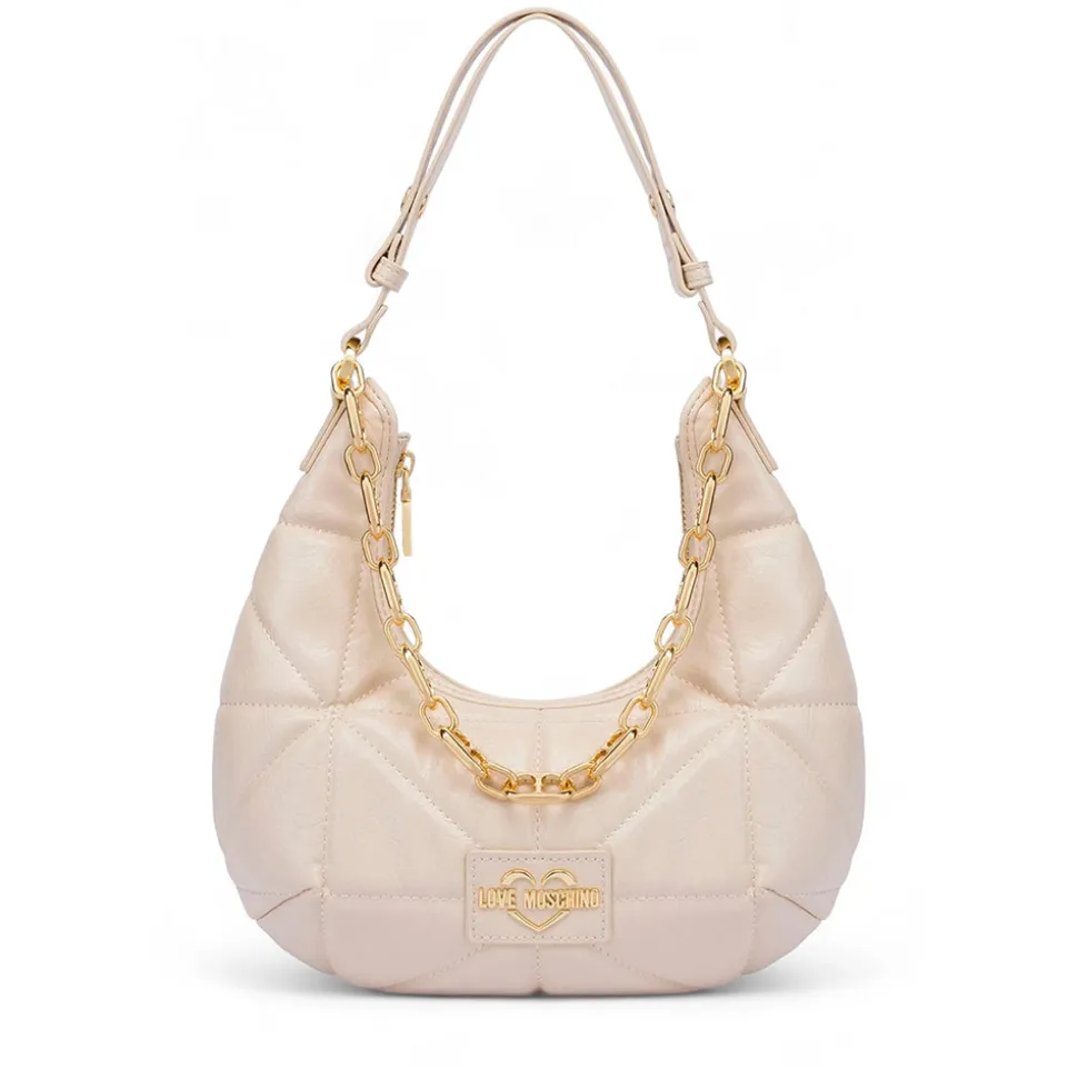 Hobo Bag LOVE MOSCHINO linea Geometric Quilted Trapuntato Avorio