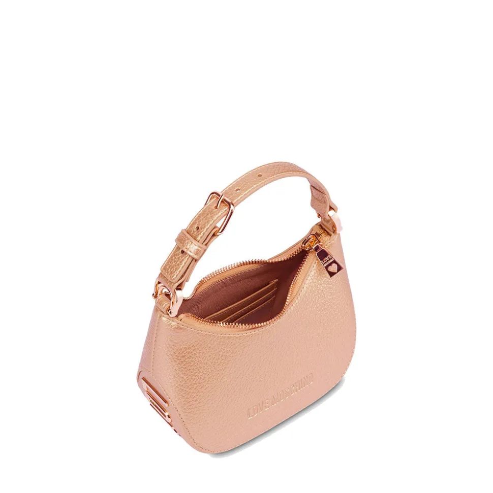 Hobo Bag Small LOVE MOSCHINO linea Giant Logo colore Rose Gold