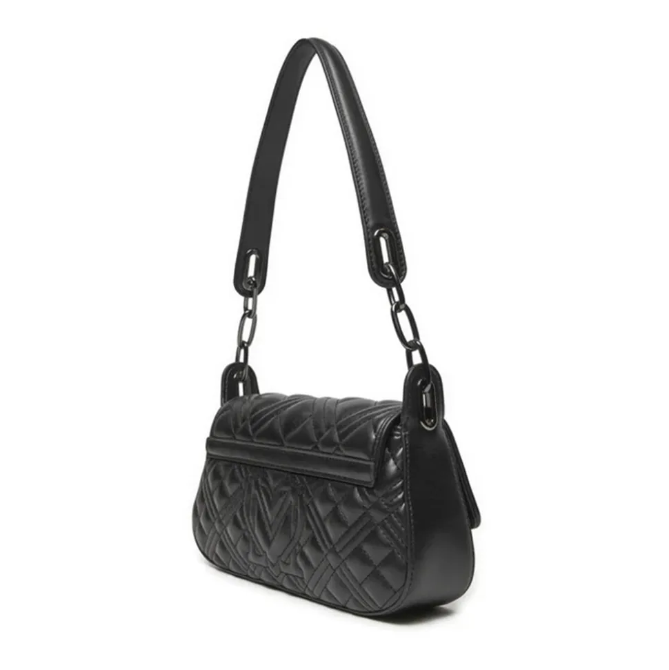 Hobo Bag Trapuntata LOVE MOSCHINO linea Lettering Logo colore Nero con Logo Canna di Fucile