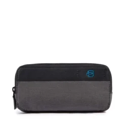 Necessaire Piquadro in Tessuto e Pelle Linea Pulse P16 colore Chevron Grigio - AC2141P16