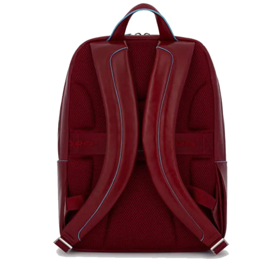 PIQUADRO Zaino Porta Pc 14" linea Blue Square in Pelle Rossa - CA3214B2