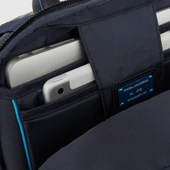 PIQUADRO Zaino Uomo in Pelle Blu con Porta IPad Linea Blue Square - CA5574B2V