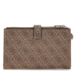 Pochette Donna Portacarte e Portatelefono GUESS linea Noreen Colore Latte Logo