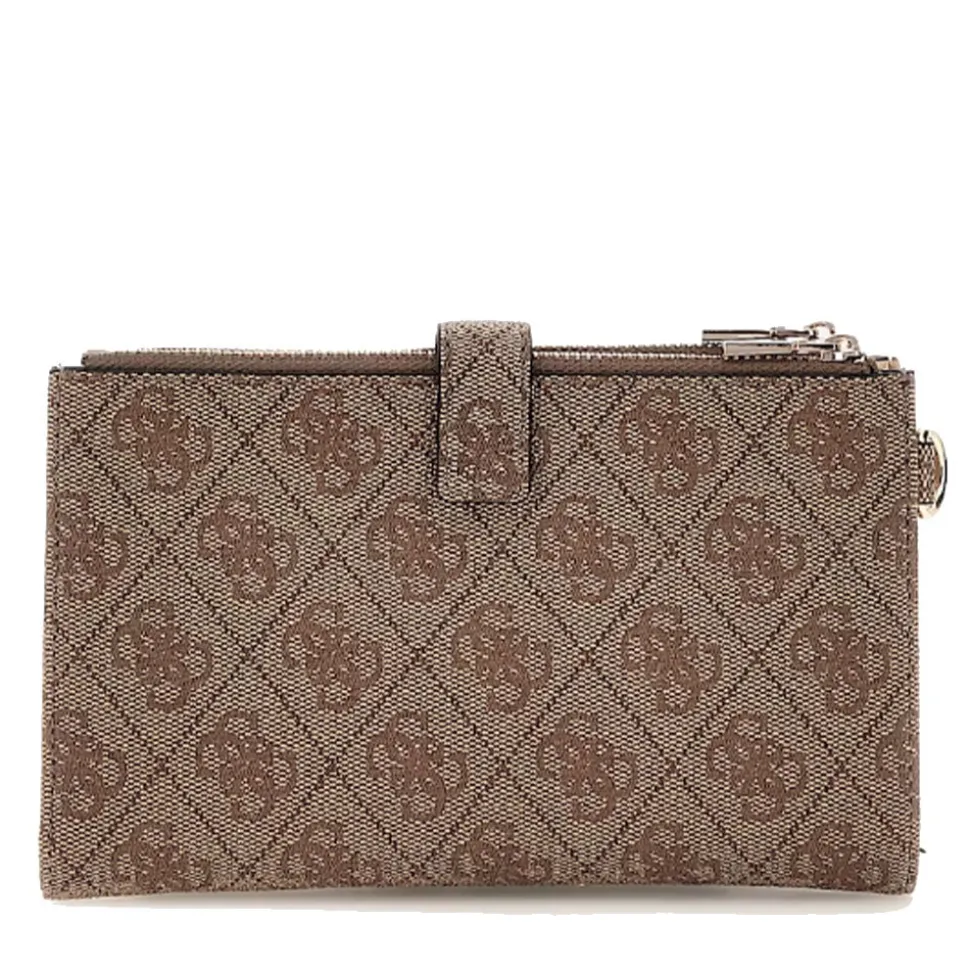 Pochette Donna Portacarte e Portatelefono GUESS linea Noreen Colore Latte Logo