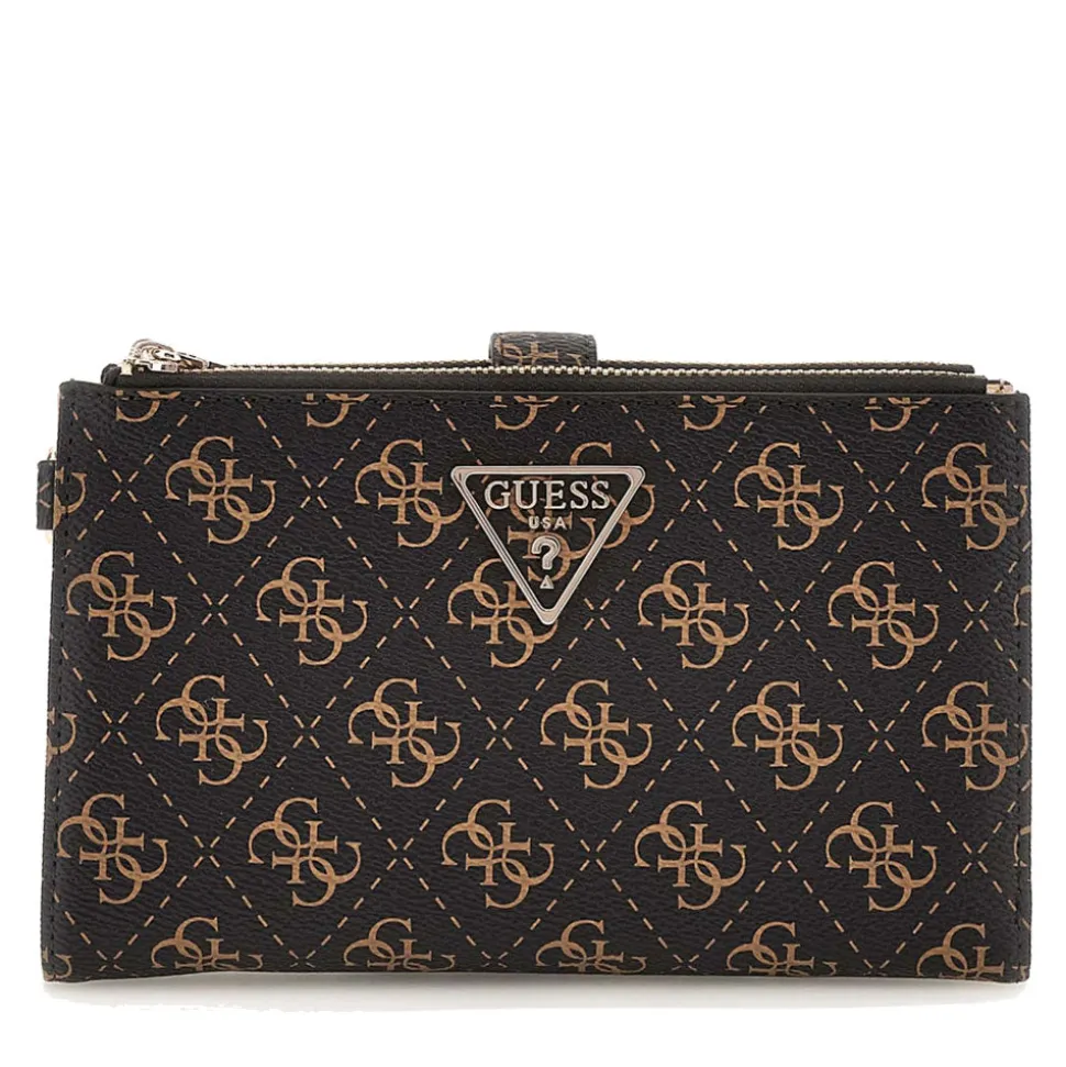 Pochette Donna Portacarte e Portatelefono GUESS linea Laurel Colore Brown Logo