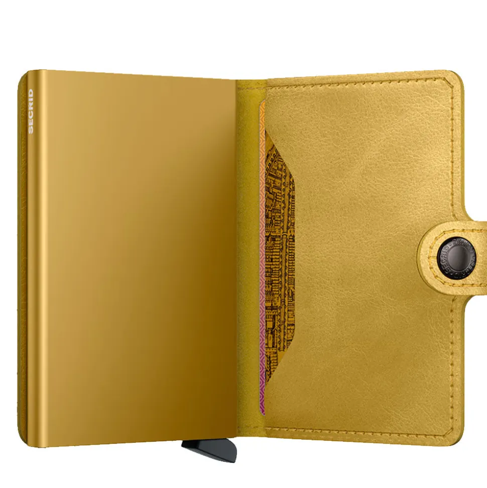 Porta Carte con Clip SECRID linea Vintage in Pelle Yellow con RFID