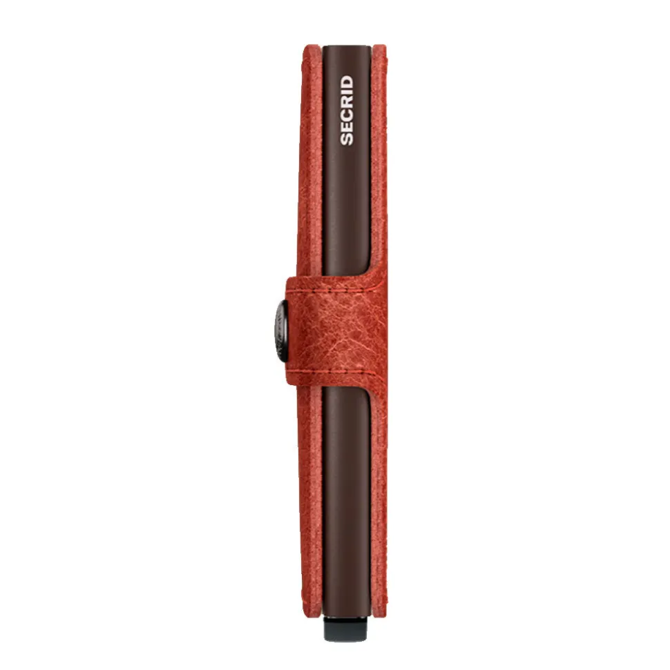 Porta Carte con Clip SECRID linea Vintage in Pelle Orange con RFID