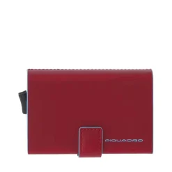 Portacarte PIQUADRO con RFID in Pelle e Alluminio Colore Rosso Linea Blue Square - PP5961B2R