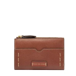 Portafoglio Donna con Bottone THE BRIDGE linea Gemma in Pelle Marrone