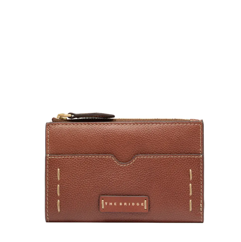 Portafoglio Donna con Bottone THE BRIDGE linea Gemma in Pelle Marrone