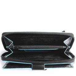 Portafoglio Donna Doppio Scomparto PIQUADRO In Pelle Nera - PD1354B2R Linea Blue Square