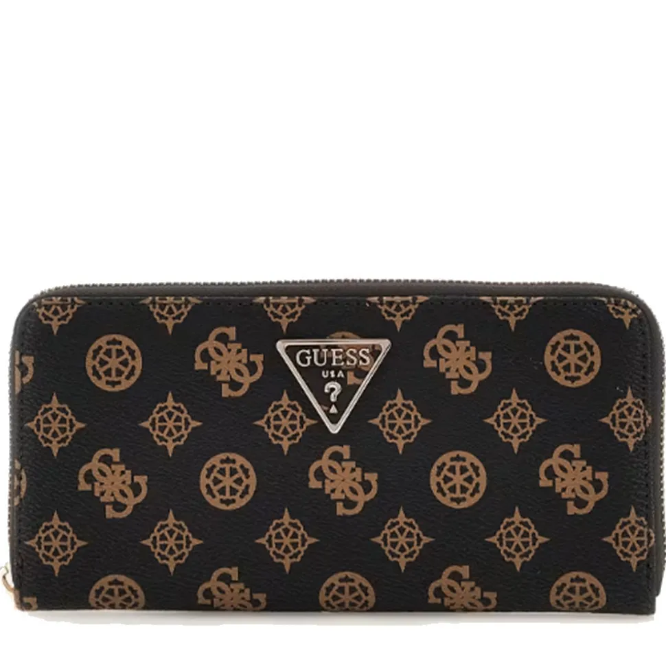 Portafoglio Donna GUESS Chiuso con Zip Linea Laurel colore Mocha Logo