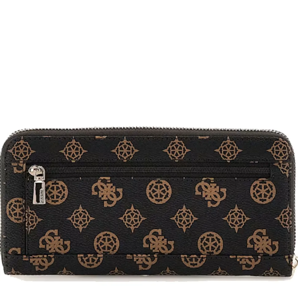 Portafoglio Donna GUESS Chiuso con Zip Linea Laurel colore Mocha Logo