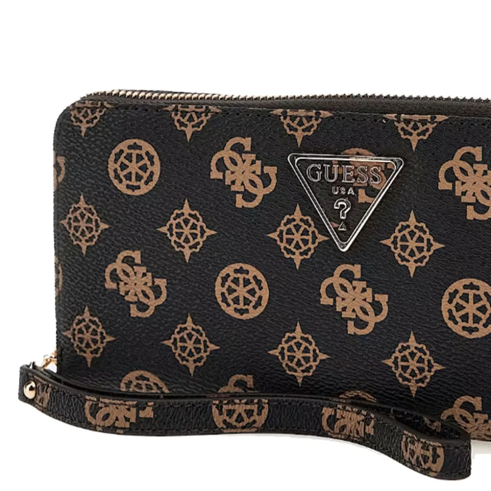 Portafoglio Donna GUESS Chiuso con Zip Linea Laurel colore Mocha Logo