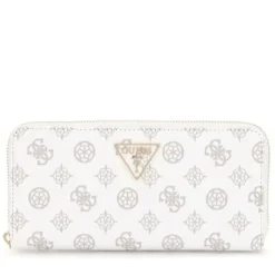 Portafoglio Donna GUESS Chiuso con Zip Linea Laurel colore White Logo