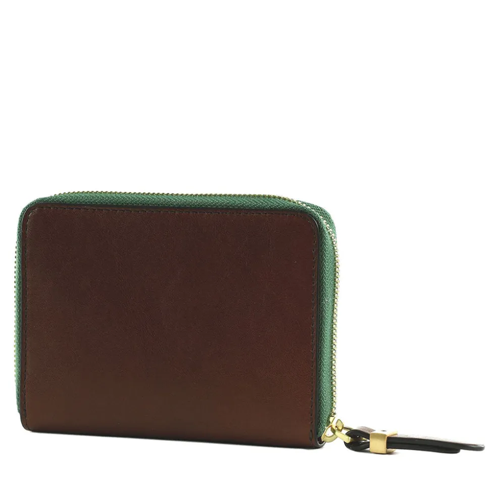 Portafoglio Donna Medio Zip Around THE BRIDGE linea Chiara in Pelle Marrone