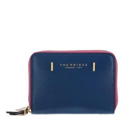 Portafoglio Donna Piccolo Zip Around THE BRIDGE linea Chiara in Pelle color Jeans