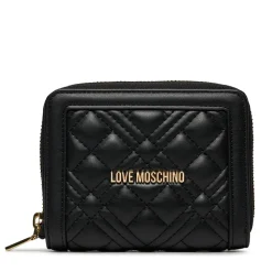 Portafoglio Donna Piccolo Zip Around Trapuntato LOVE MOSCHINO linea Quilted Nero