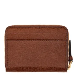 Portafoglio Donna Piccolo Zip Around THE BRIDGE linea Amelia in Pelle Marrone