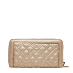 Portafoglio Donna Zip Around Trapuntato LOVE MOSCHINO linea Quilted Metallic Gold