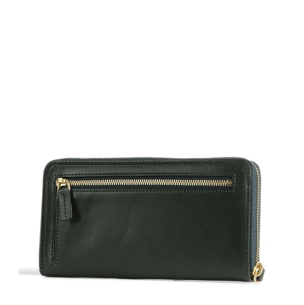 Portafoglio Donna Zip Around THE BRIDGE linea Story in Pelle Verde Malachite