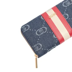 Portafoglio Donna Zip Around LIU JO in Denim Jacquard colore Blue Denim