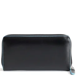 Portafoglio Donna Zip Around PIQUADRO In Pelle Nera Linea Blue Square - PD3229B2R