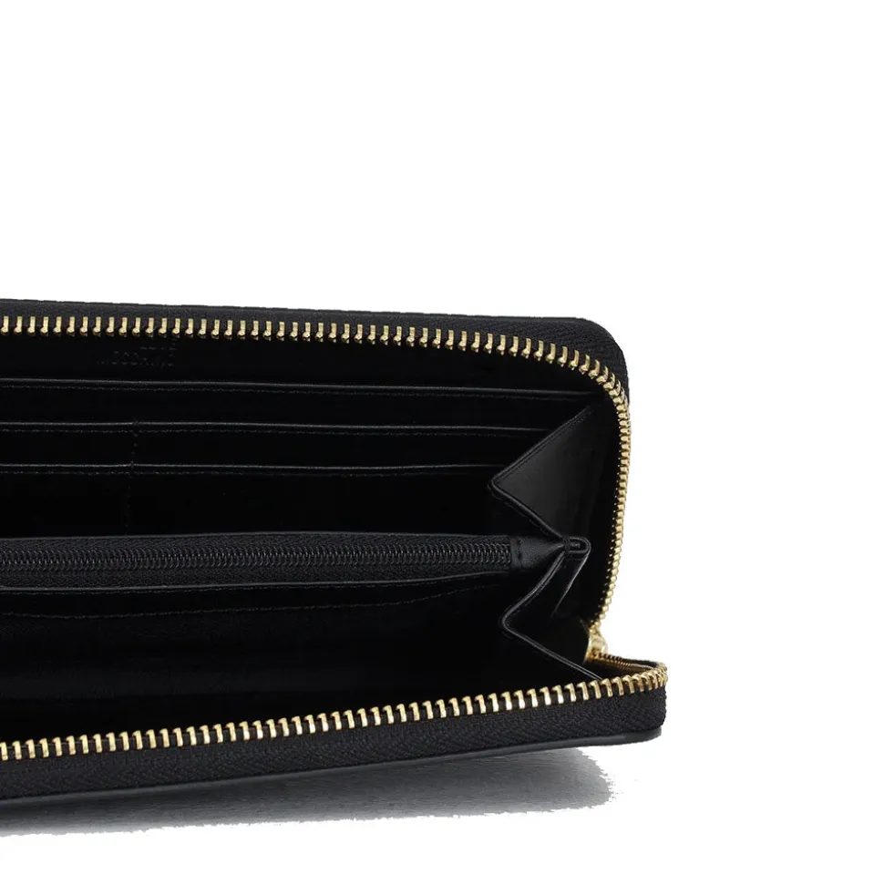 Portafoglio Donna Zip Around LOVE MOSCHINO Effetto Goffrato Nero