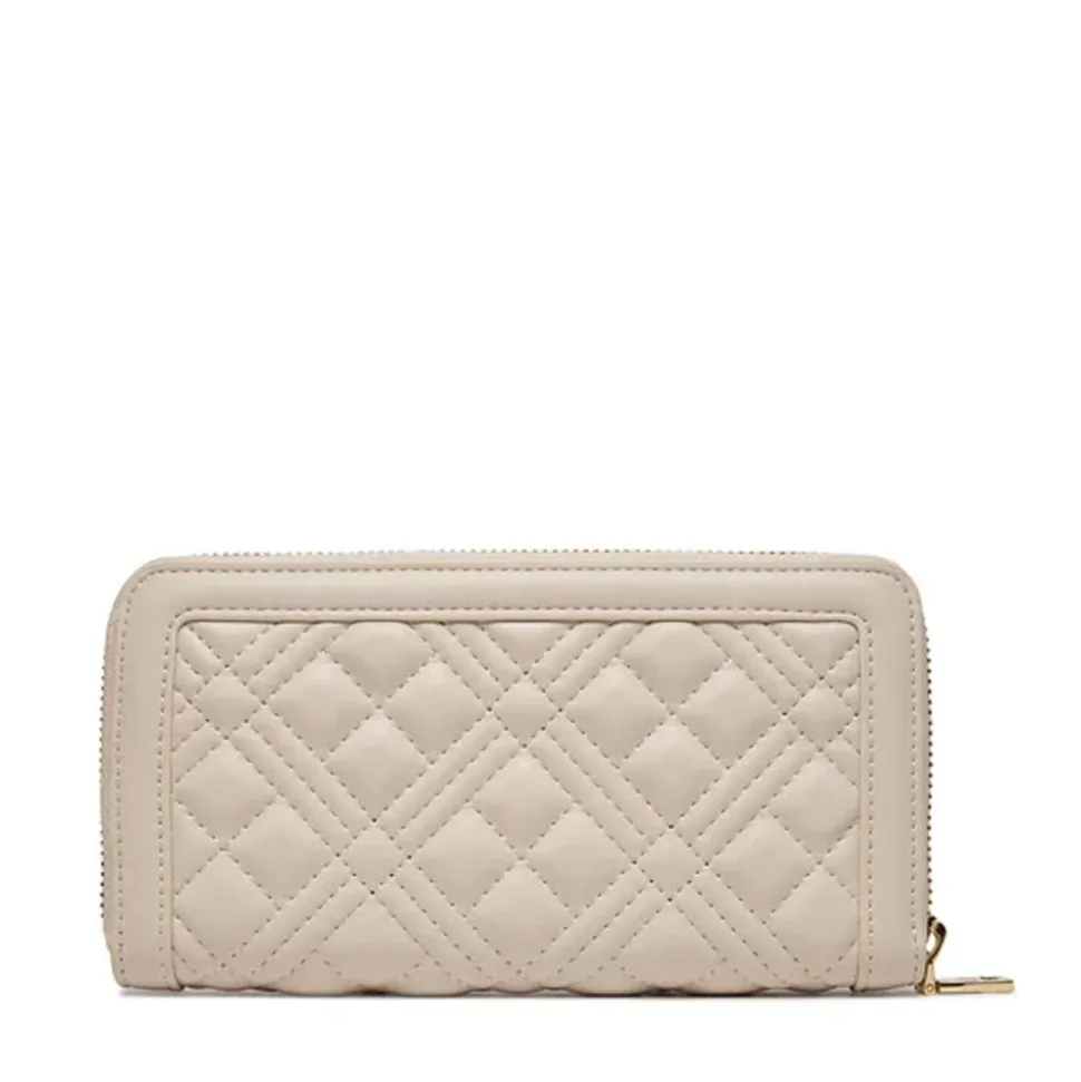 Portafoglio Donna Zip Around Trapuntato LOVE MOSCHINO linea Quilted Avorio