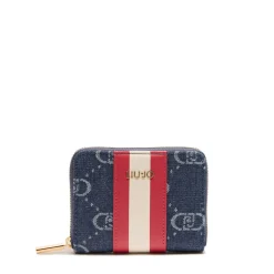 Portafoglio Piccolo Zip Around LIU JO in Denim Jacquard colore Blue Denim