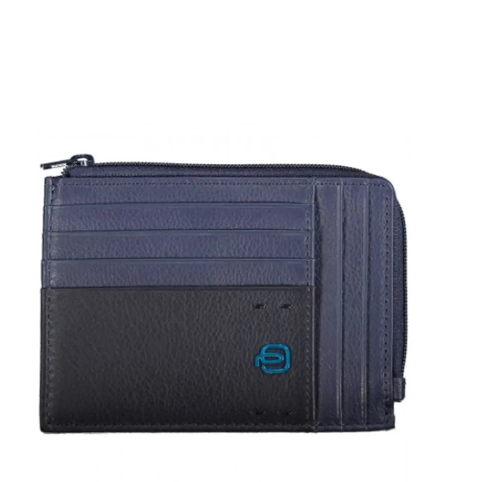 Portafoglio Porta Carte PIQUADRO In Pelle Blu Linea Pulse - PU1243P15
