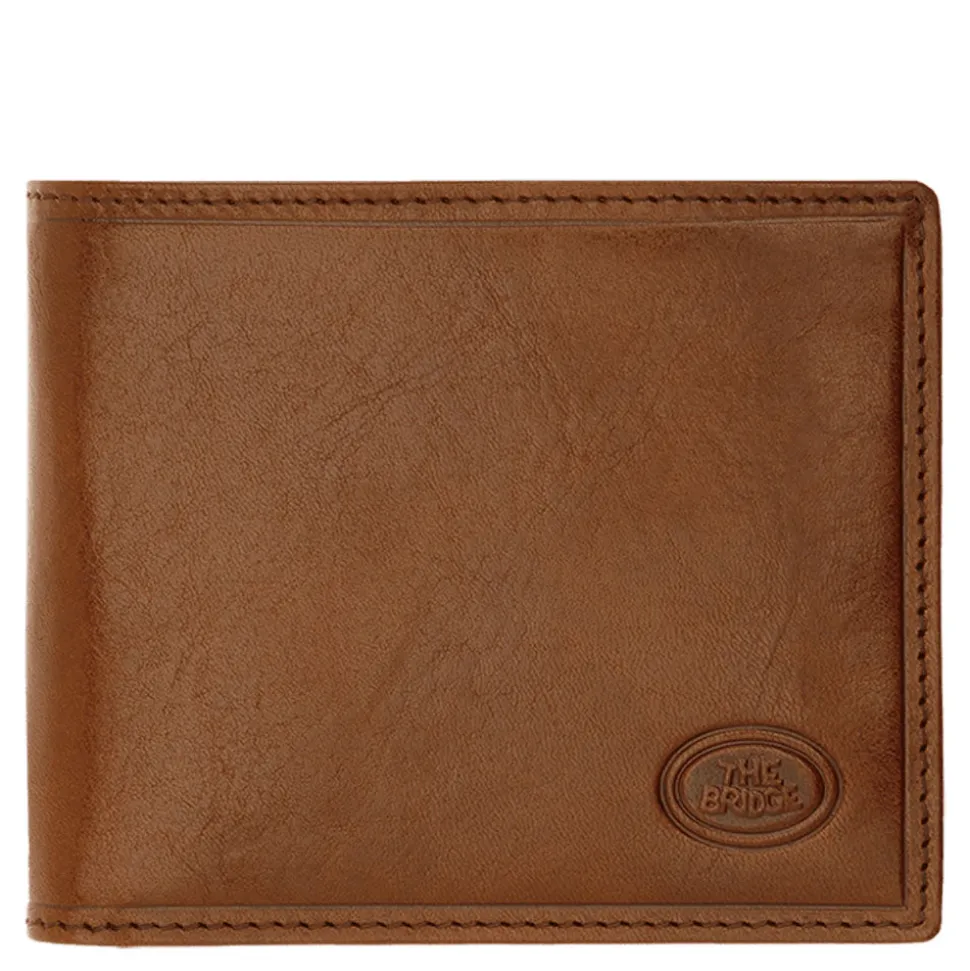 Portafoglio Uomo Portacarte con Pattina THE BRIDGE In Pelle Marrone linea Story Made in Italy