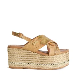 Sandali con Zeppa 8,5 cm 1A Classe Alviero Martini in Eco Nappa stampa Geo Classic 1120